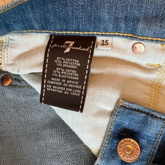 7 For All Mankind Low Rise Skinny Boyfriend Jeans, Size 25 - Picture 7 of 8